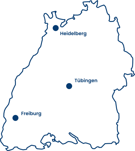 Map of the scientific network in Baden-Wuerttemberg